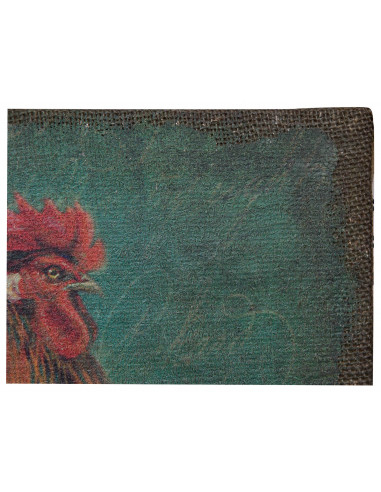 Stampa 'GALLO' su tela in juta grezza anticata L40xPR1,9xH40 cm Stampa 'GALLO' su tela in juta grezza anticata L40xPR1,9xH40 cm