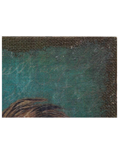Stampa 'GALLO' su tela in juta grezza anticata L40xPR1,9xH40 cm Stampa 'GALLO' su tela in juta grezza anticata L40xPR1,9xH40 cm