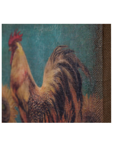 Stampa 'GALLO' su tela in juta grezza anticata L40xPR1,9xH40 cm Stampa 'GALLO' su tela in juta grezza anticata L40xPR1,9xH40 cm