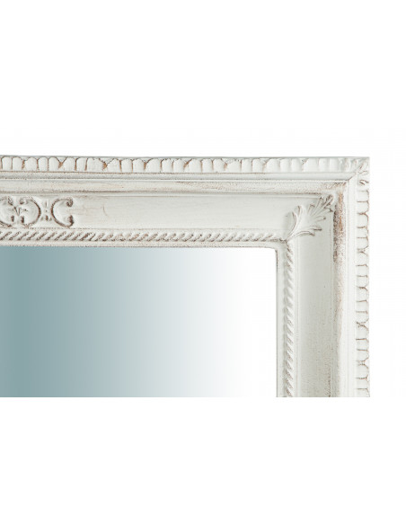 Specchiera da parete verticale/orizzontale in legno finitura bianco anticato made in italy L67XPR4,5XH87 cm