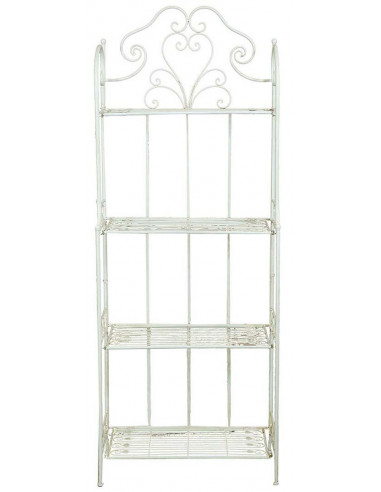 Etagere multifuncional dobrável em ferro forjado com acabamento branco antigo L63xDP33xH165 cm Etagere multifuncional dobrável em ferro forjado com acabamento branco antigo L63xDP33xH165 cm