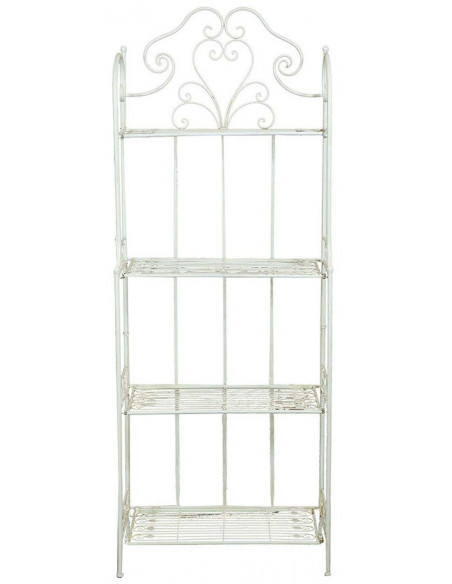 Etagere multifunzione richiudibile in ferro battuto finitura bianca anticata L63xPR33xH165 cm