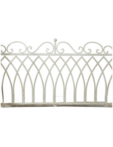 Dondolo a due posti in ferro battuto finitura bianca anticata L198xPR100xH220 cm Dondolo a due posti in ferro battuto finitura bianca anticata L198xPR100xH220 cm