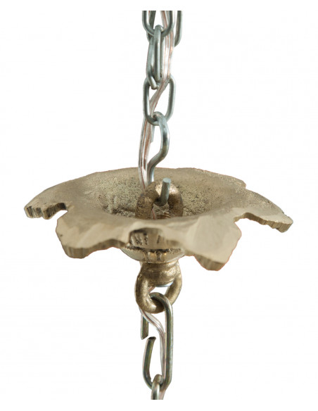 Lampadario in fusione di ottone e gemme in cristallo Diam. 40XH40 cm