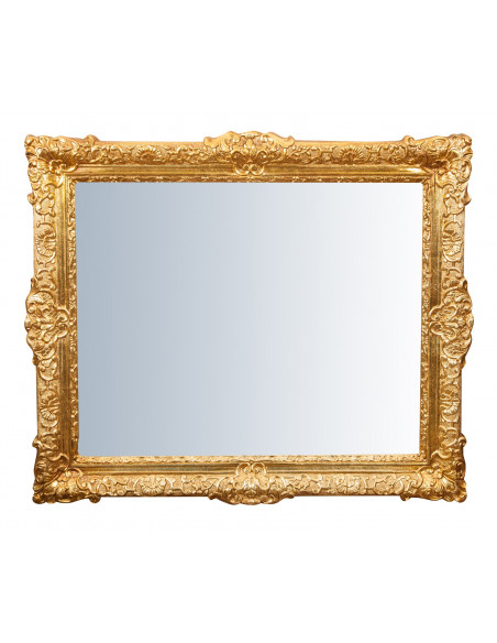 Espelho de parede vertical/horizontal de madeira com acabamento em folha de ouro antigo Made in Italy L93xDP5,5xH107 cm - Biscot