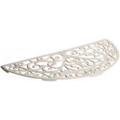 Zerbino in ghisa finitura bianca anticata L68,5xPR32xH1,5 cm