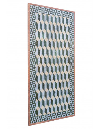 MESA RECTANGULAR DE MÁRMOL CON INCRUSTACIONES