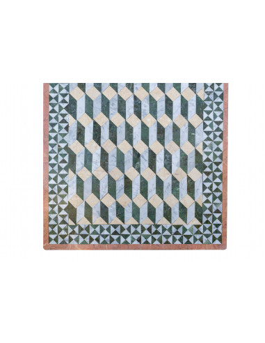 MESA RECTANGULAR DE MÁRMOL CON INCRUSTACIONES