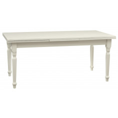 Mesa extensível em madeira maciça com um acabamento branco antigo 180x90x80 cm. Feito em Itália