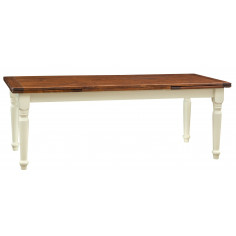 Tabela extensível do país em estrutura de telha de madeira sólida noz branca top 220x100x80 cm. Feito em Itália
