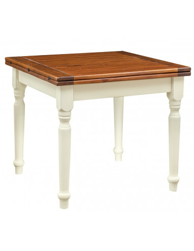 Mesa country extensível quadrada em dois tons feita à mão Made in Italy