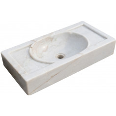 Pia de mármore branco L69xDP35xH12 cm