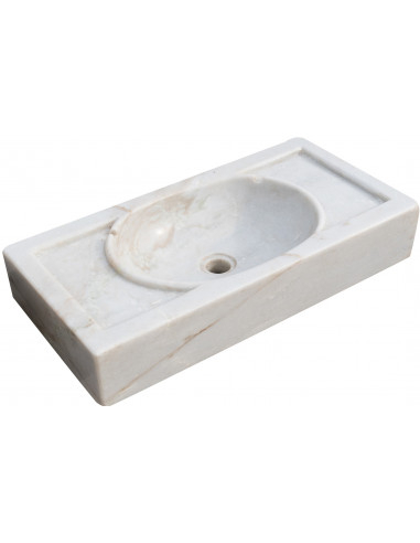 Pia de mármore branco L69xDP35xH12 cm