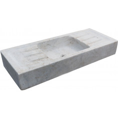 Pia de mármore branco L102xDP41xH15 cm