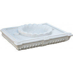 LAVATÓRIO EM MÁRMORE RECOLOPADO BRANCO L80XDP18XH56 CM
