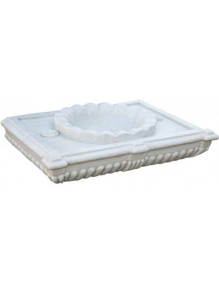 LAVABO IN MARMO SMERLATO BIANCO L80XPR18XH56 CM