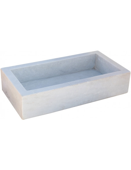 Pia de mármore branco L82xDP41xH17 cm - Biscottini.it