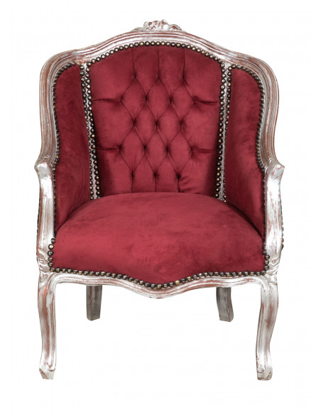 Sillón estilo francés Luis XVI de madera maciza de haya L63XPR57XH80 cm
