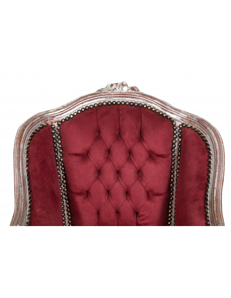 Sillón estilo francés Luis XVI de madera maciza de haya L63XPR57XH80 cm