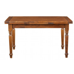 Tavolo allungabile Country in legno massello di tiglio finitura noce 140x80x80 cm. Made in Italy