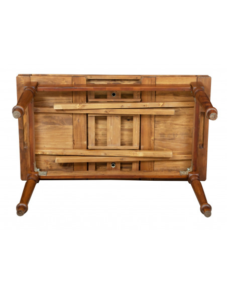 Tavolo allungabile Country in legno massello di tiglio finitura noce 140x80x80 cm. Made in Italy