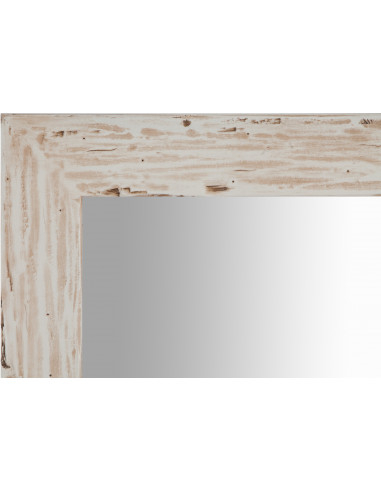 Specchiera quadrata a muro in legno massello di tiglio finitura crema 100x3x100 cm Specchiera quadrata a muro in legno massello di tiglio finitura crema 100x3x100 cm