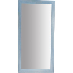 Specchiera a muro rettangolare in legno massello di tiglio finitura azzurra 100x3x200 cm 2