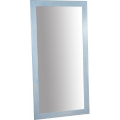 Specchiera a muro rettangolare in legno massello di tiglio finitura azzurra 100x3x200 cm