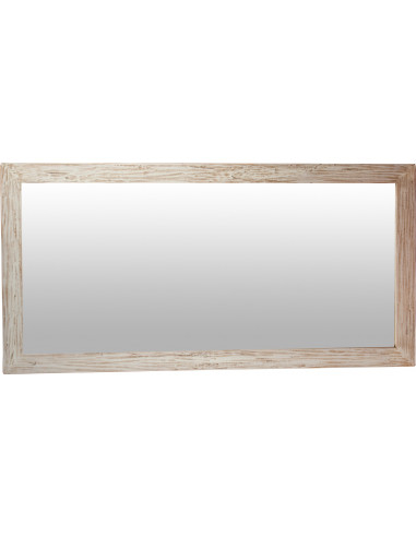 Specchiera a muro rettangolare in legno massello di tiglio finitura crema 100x3x200 cm Specchiera a muro rettangolare in legno massello di tiglio finitura crema 100x3x200 cm