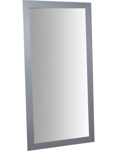 Specchiera a muro rettangolare in legno massello di tiglio finitura grigia 100x3x200 cm Specchiera a muro rettangolare in legno massello di tiglio finitura grigia 100x3x200 cm