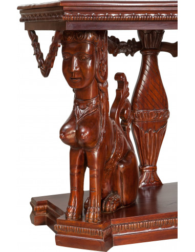 Consolle in legno massiccio finitura noce 114x49x81 cm Consolle in legno massiccio finitura noce 114x49x81 cm