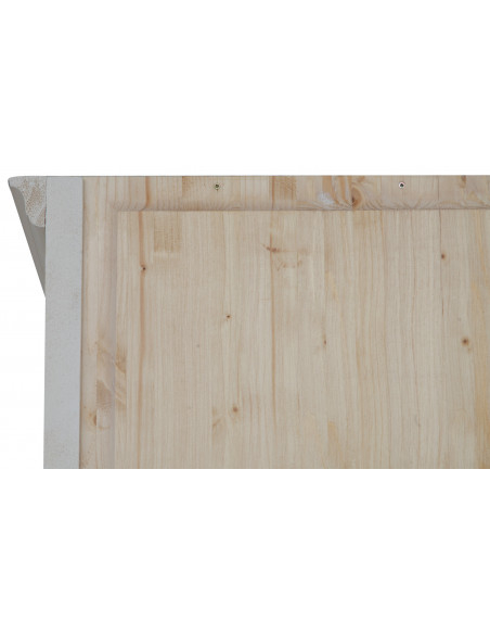 Estante vitrine com portas de correr em madeira maciça de limão, acabamento branco antigo 154x37x212 cm