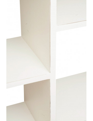 Libreria in legno massello di tiglio finitura bianca anticata 82x36x201 cm Libreria in legno massello di tiglio finitura bianca anticata 82x36x201 cm