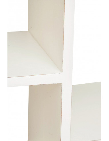 Libreria in legno massello di tiglio finitura bianca anticata 82x36x201 cm Libreria in legno massello di tiglio finitura bianca anticata 82x36x201 cm