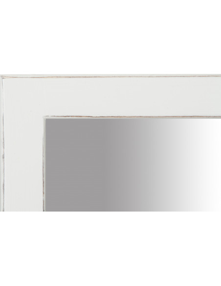 Specchiera rettangolare in legno massello di tiglio finitura bianca anticata 48x3x58 cm