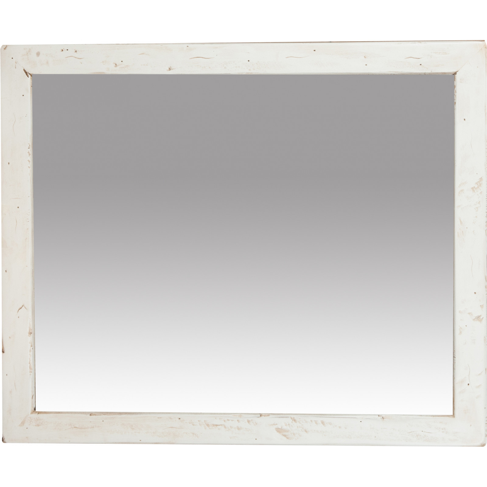 Espejo rectangular de madera maciza de tilo acabado con efecto crema 48