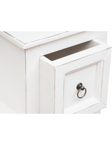Cômoda com escada em madeira maciça de limão, acabamento branco antigo 94x41x97 cm Cômoda com escada em madeira maciça de limão, acabamento branco antigo 94x41x97 cm