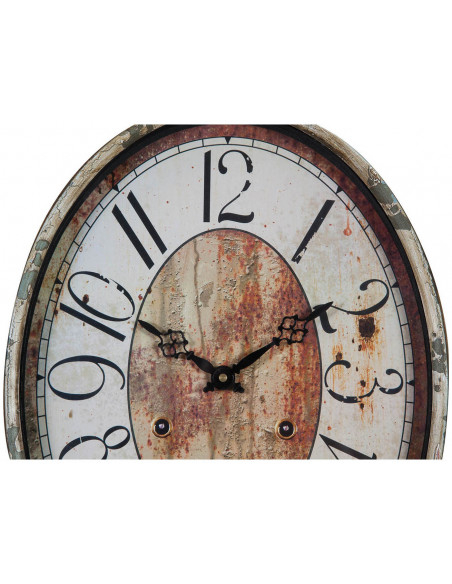 Orologio da parete in ferro finitura bianca anticata L32xPR5xH55 cm