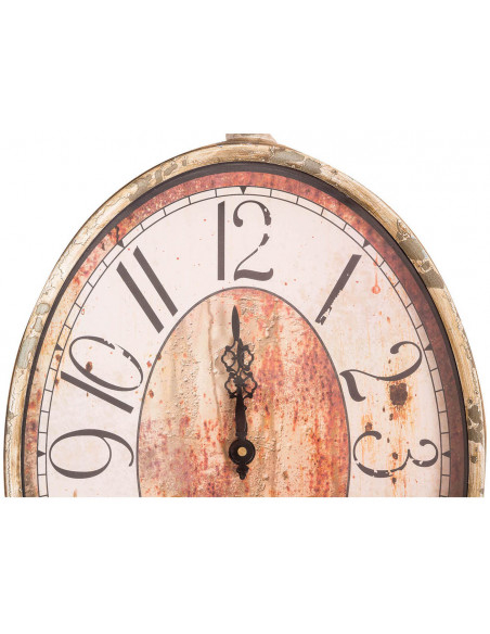 Orologio da parete in ferro finitura bianca anticata L32xPR5xH55 cm