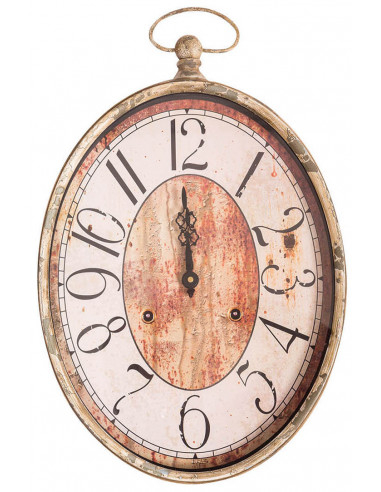 Orologio da parete in ferro finitura bianca anticata L32xPR5xH55 cm