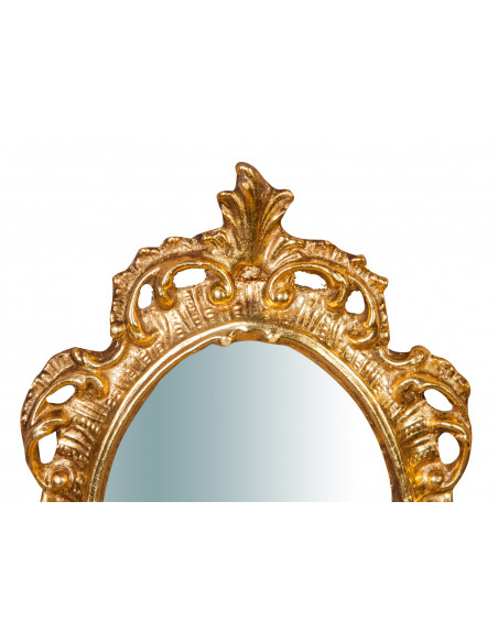 Specchiera da parete in legno finitura foglia oro anticato made in italy L19XPR2XH30 cm