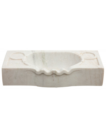 Lavandino smerlato in marmo bianco  L60xPR30xH14 cm