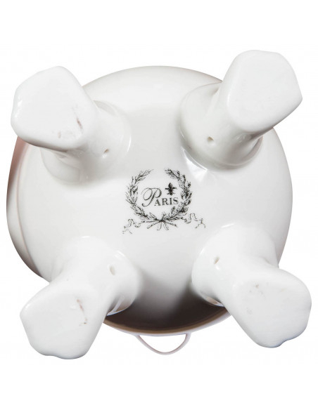 Portascopino in porcellana bianca decorata "Powder Soap" L12xPR10xH16,2 cm