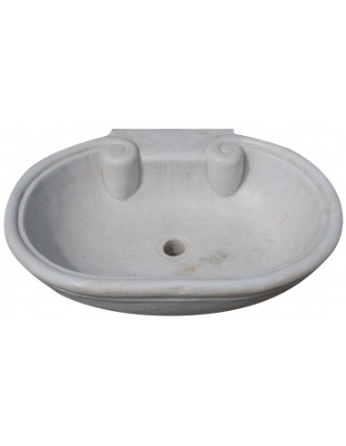 Lavandino in marmo bianco 82x41x18 cm Lavandino da esterno e interno Lavabo  pietra Lavabo da appoggio pietra Lavandino cucina