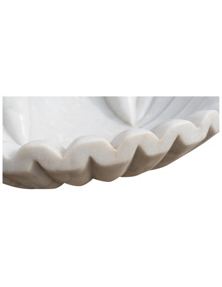 Lavandino a conchiglia in marmo bianco L64xPR50xH12 cm