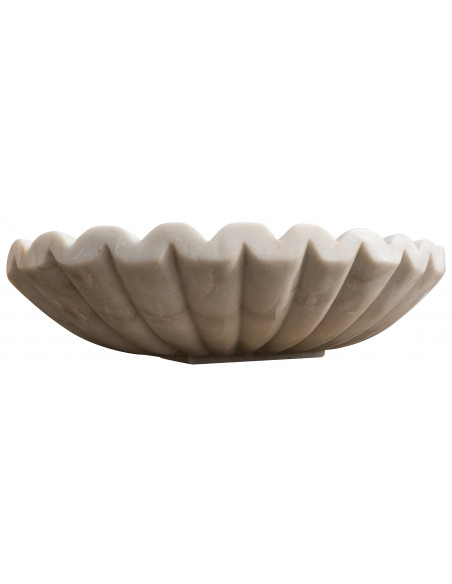 Lavandino a conchiglia in marmo bianco L64xPR50xH12 cm