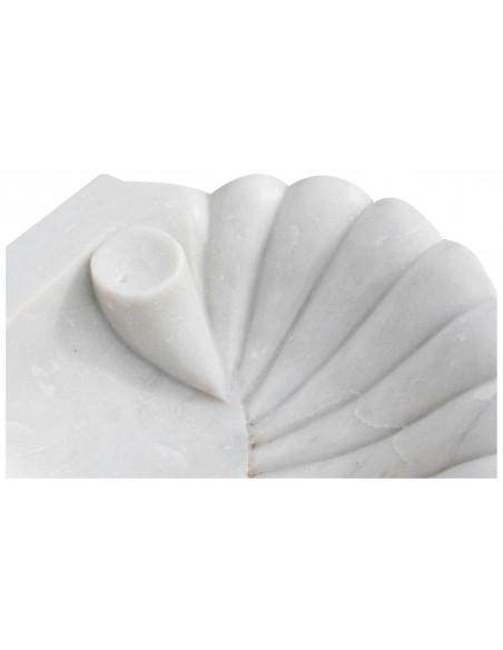 Lavandino a conchiglia in marmo bianco L64xPR50xH12 cm