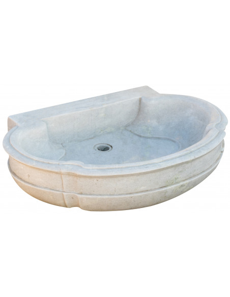 Banheira de mármore branco L80xDP57xH16 cm