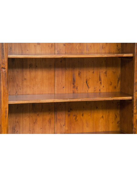 Libreria in legno massello di tiglio finitura noce 108x38x211 cm