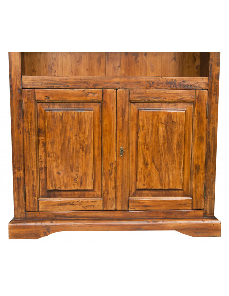 Libreria in legno massello di tiglio finitura noce 108x38x211 cm
